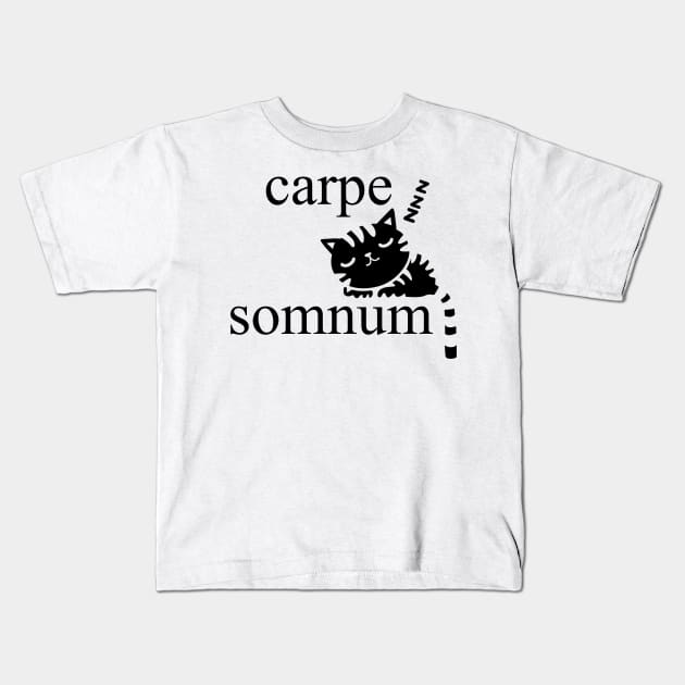 Carpe Somnum (Black) Kids T-Shirt by MAMMAJAMMA